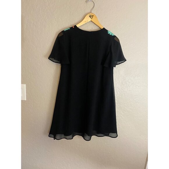 Judith March Women's Black Embroidered Short Sleeve Mini Dress - Small - Picture 4 of 12